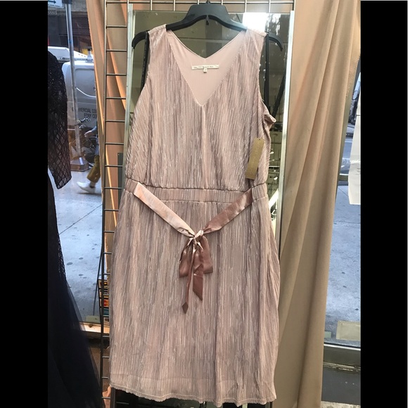 NWT,Rachel Roy Sleeveless Metallic Pleated,blush - Picture 8 of 12